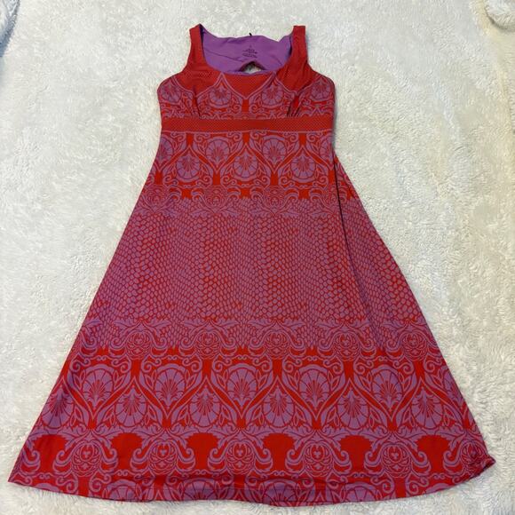Prana Dresses & Skirts - Prana Womens Red Purple Maxi Floral Dress M Gorpcore Athletic Preppy Outdoors